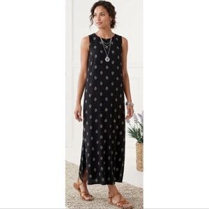 NWT J. Jill Wearever Sleeveless Tank Maxi Dress Black